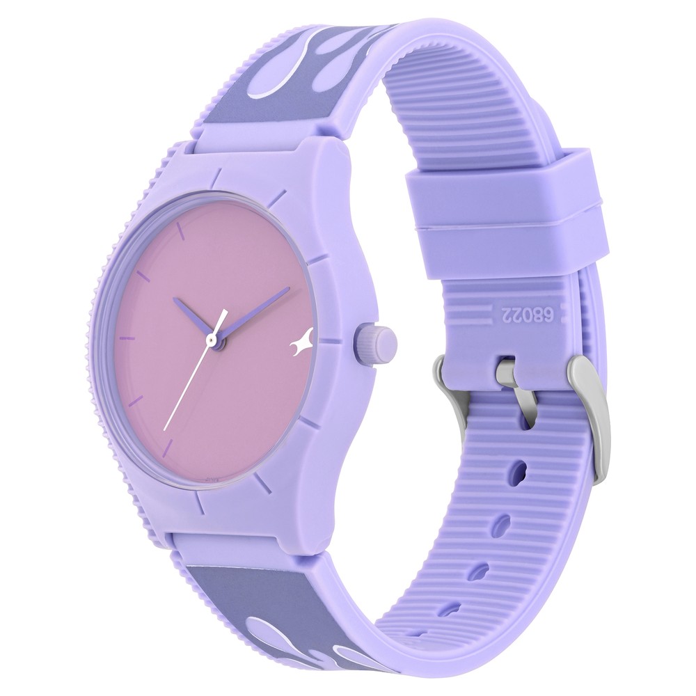 Buy Online Fastrack Tees Bts Quartz Analog Purple Dial Purple Silicone