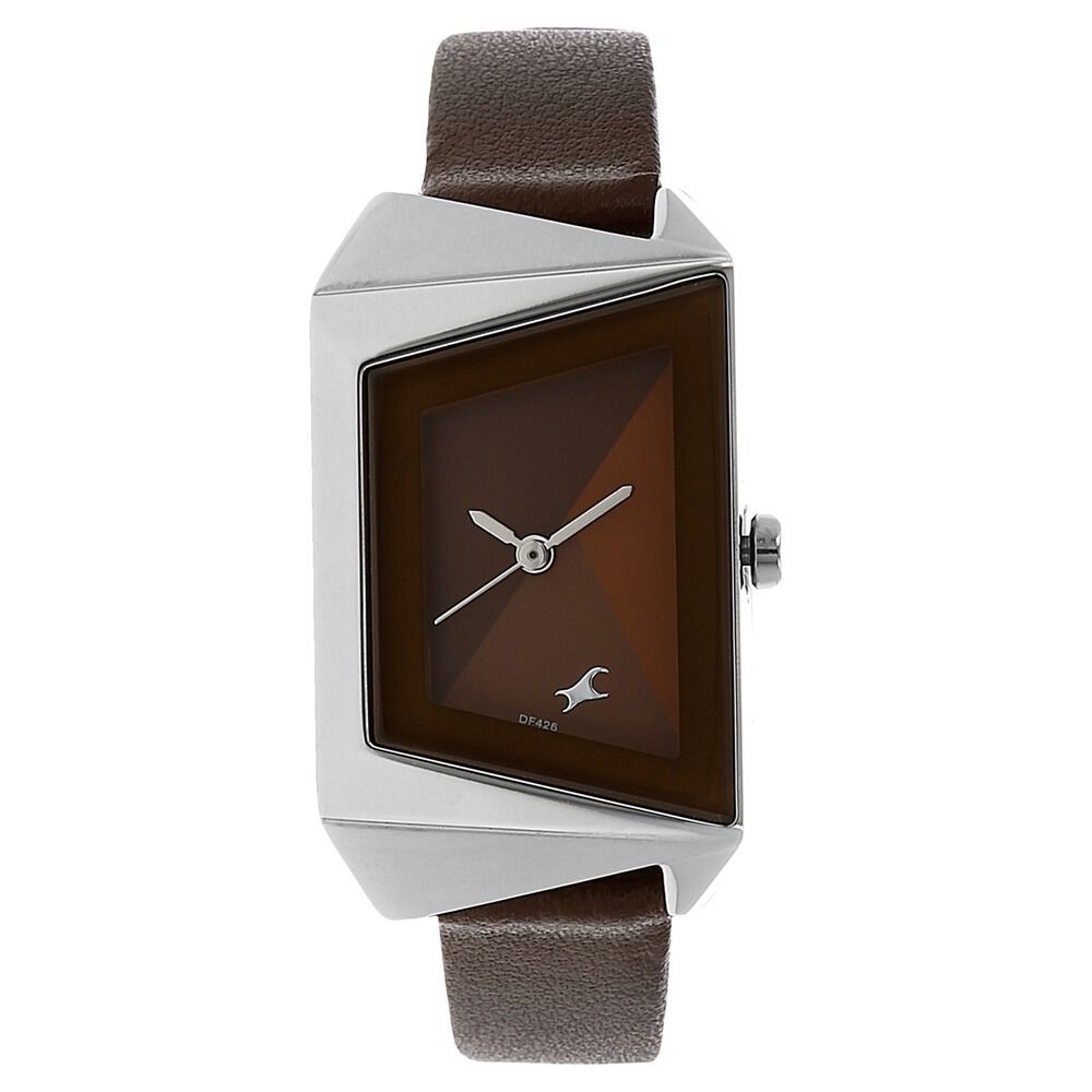 Fastrack Quartz Analog Bicolour Dial Leather Strap Watch for Girls