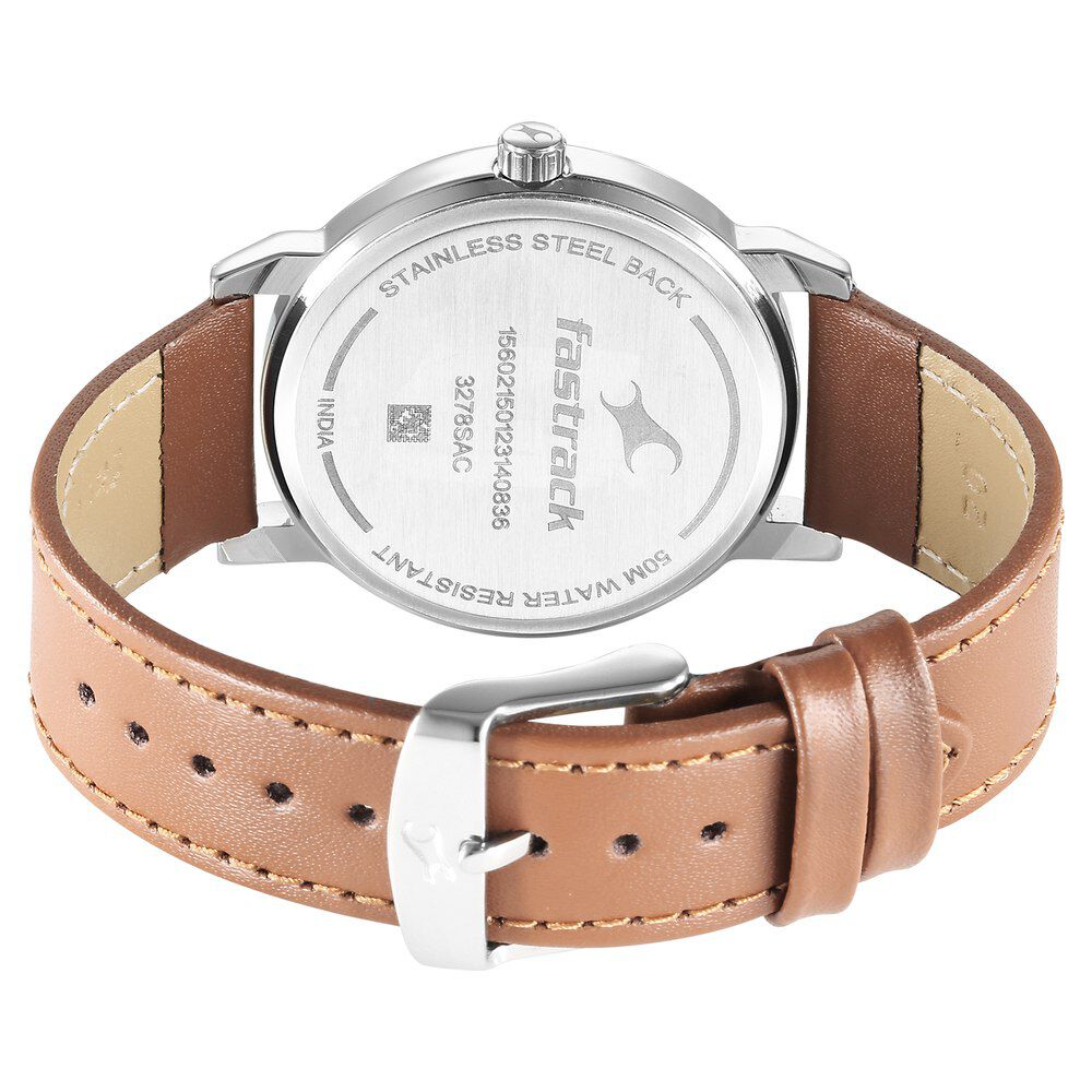 Amazon.com: FastRack Men's 3123SL03 Casual Brown Leather Strap Watch :  Clothing, Shoes & Jewelry