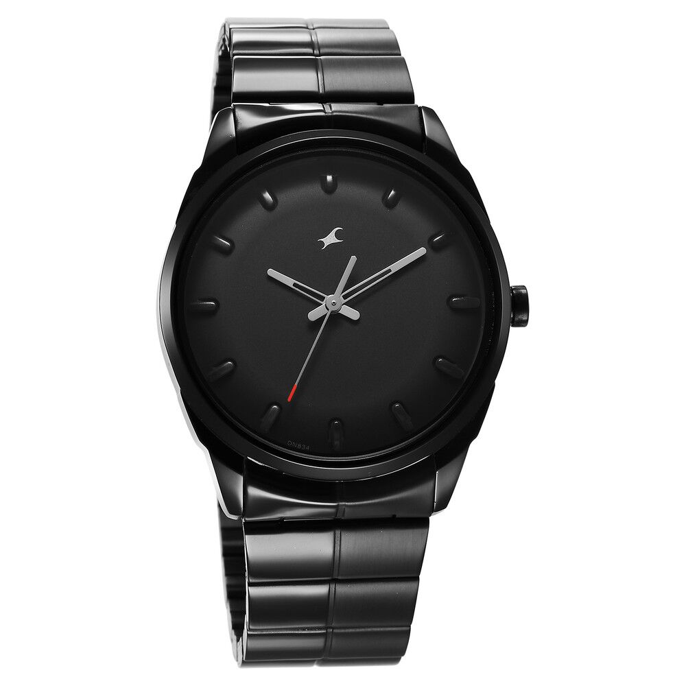 Fastrack black 2025 wrist watch