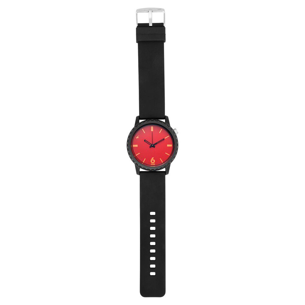 Fastrack Quartz Analog Red Dial Silicone Strap Watch for Unisex
