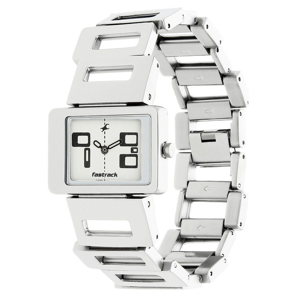 Fastrack Quartz Analog White Dial Leather Strap Watch for Guys