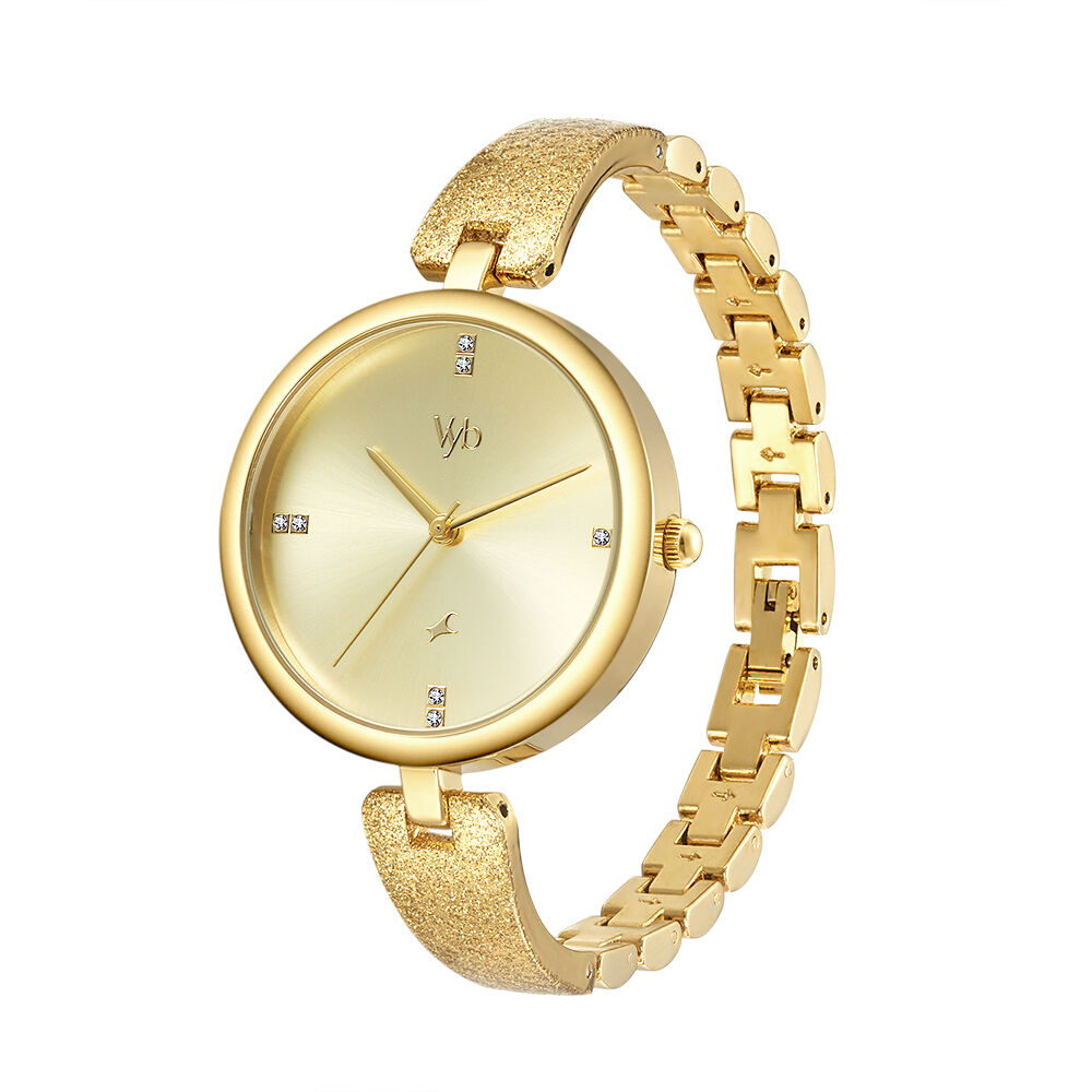 Fastrack ladies clearance golden chain watches