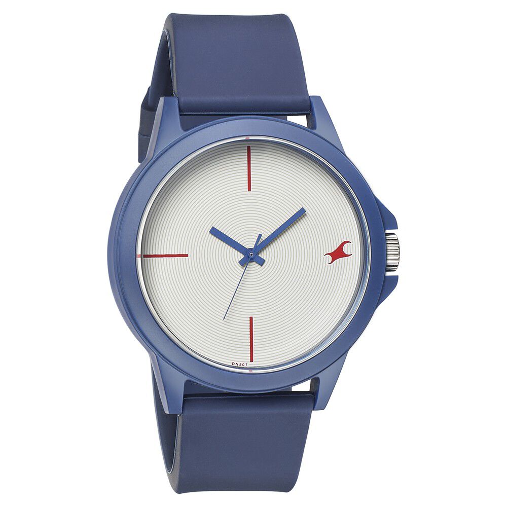 Fastrack Stunners Quartz Analog Blue dial Leather Strap Watch for Guys