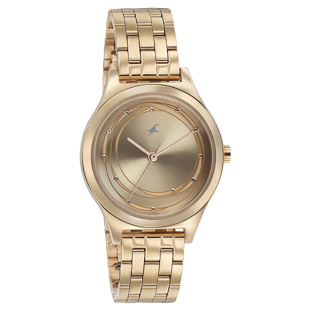 Buy Online Fastrack Stunners Quartz Analog Golden Dial Stainless Steel  Strap Watch for Girls - nr6247wm01 | Titan