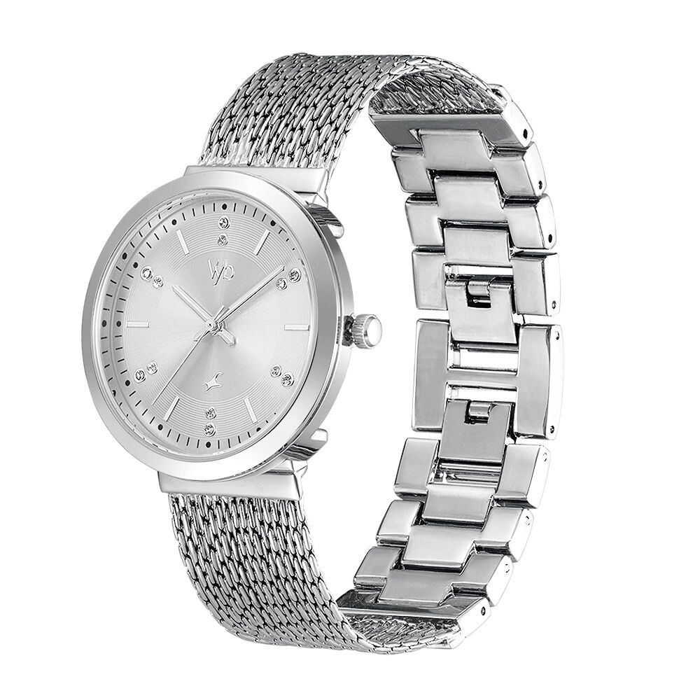 Ladies Essentials Silver Dial Leather Strap Watch for Women