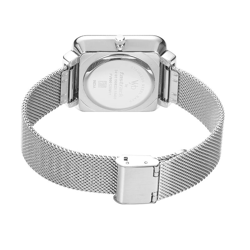 Vyb By Fastrack Quartz Analog Silver Dial Stainless Steel Strap Watch For Girls 1776