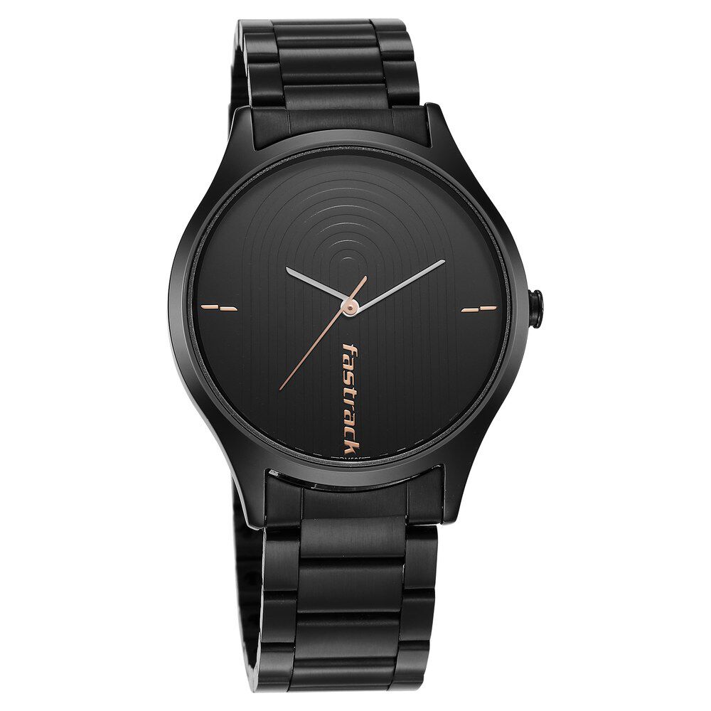 Fastrack black analog 2025 men's watch