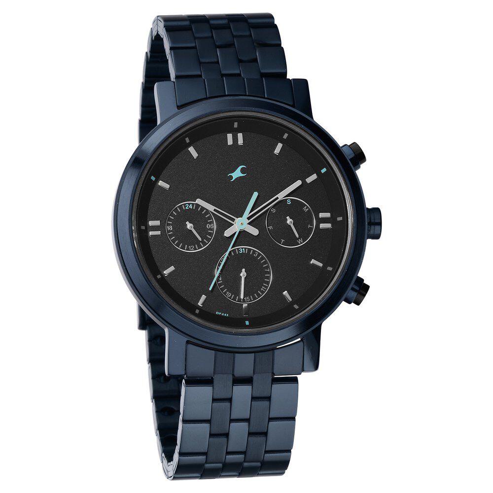 Fastrack watch sale with black metal