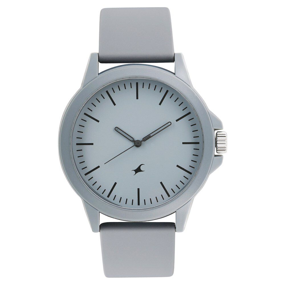 Fastrack Urban Bounce Quartz Analog Grey Dial Silicone Strap Watch for Guys
