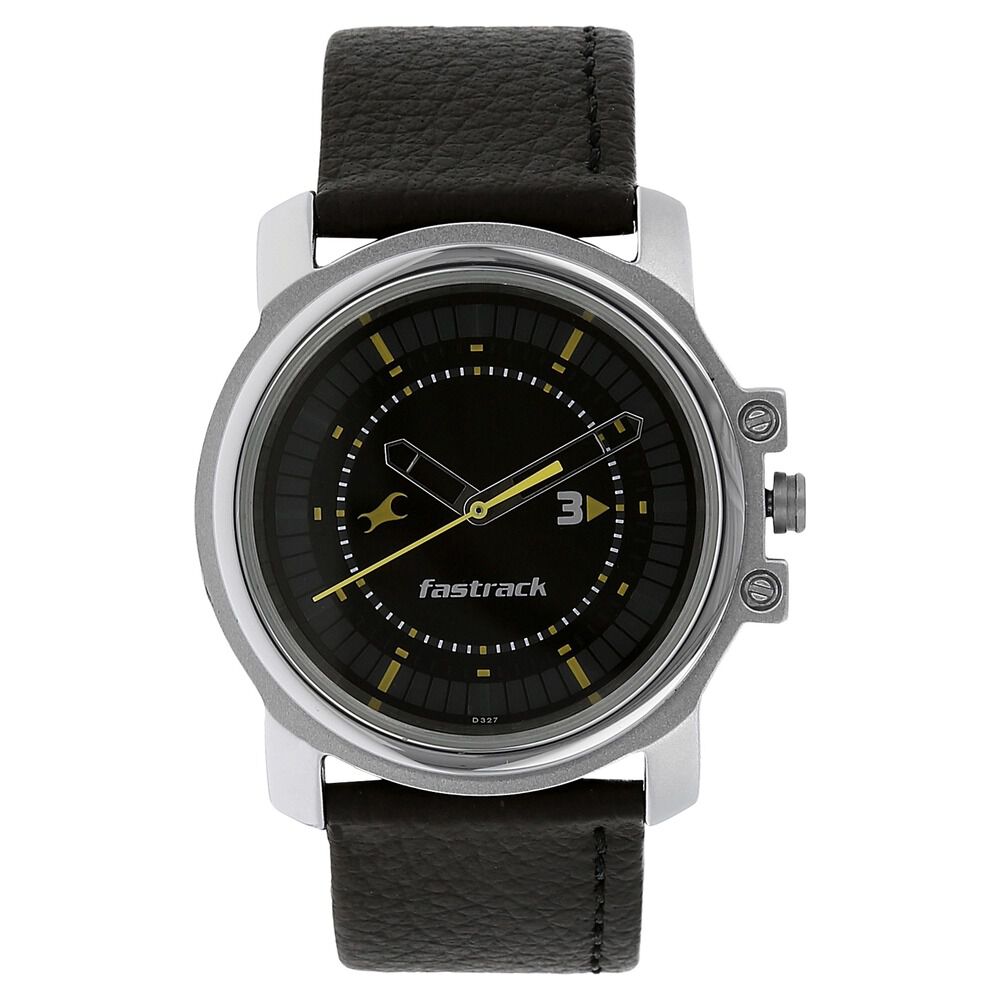 Fastrack black discount dial analog watch