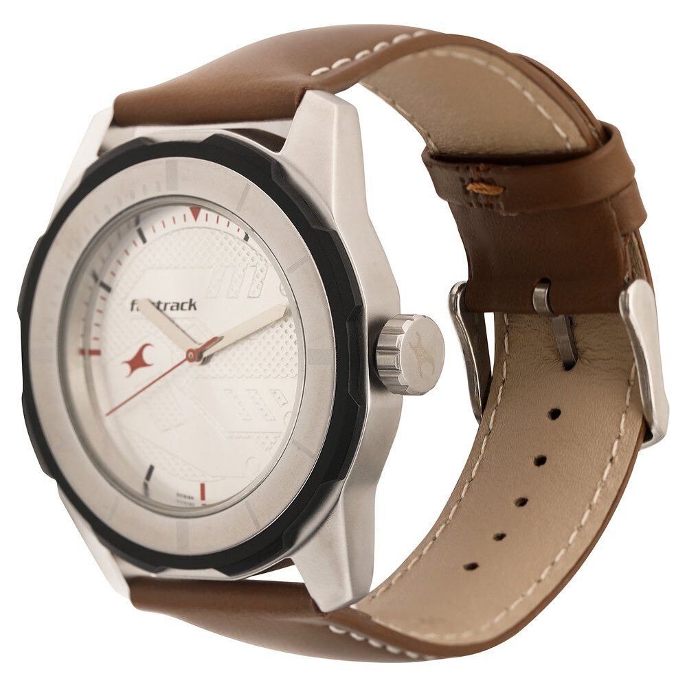 Silver Dial Leather Strap Watch 3099SL01, Brown, strap : Buy Online at Best  Price in KSA - Souq is now Amazon.sa: Fashion