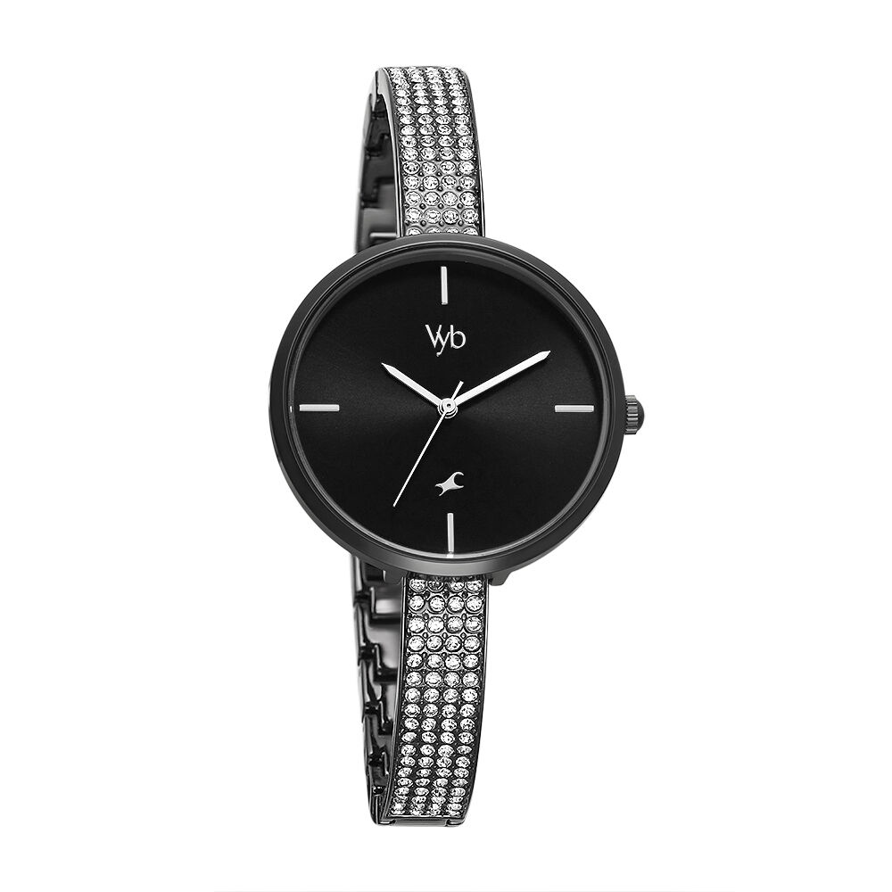 Black colour metal cheap watches