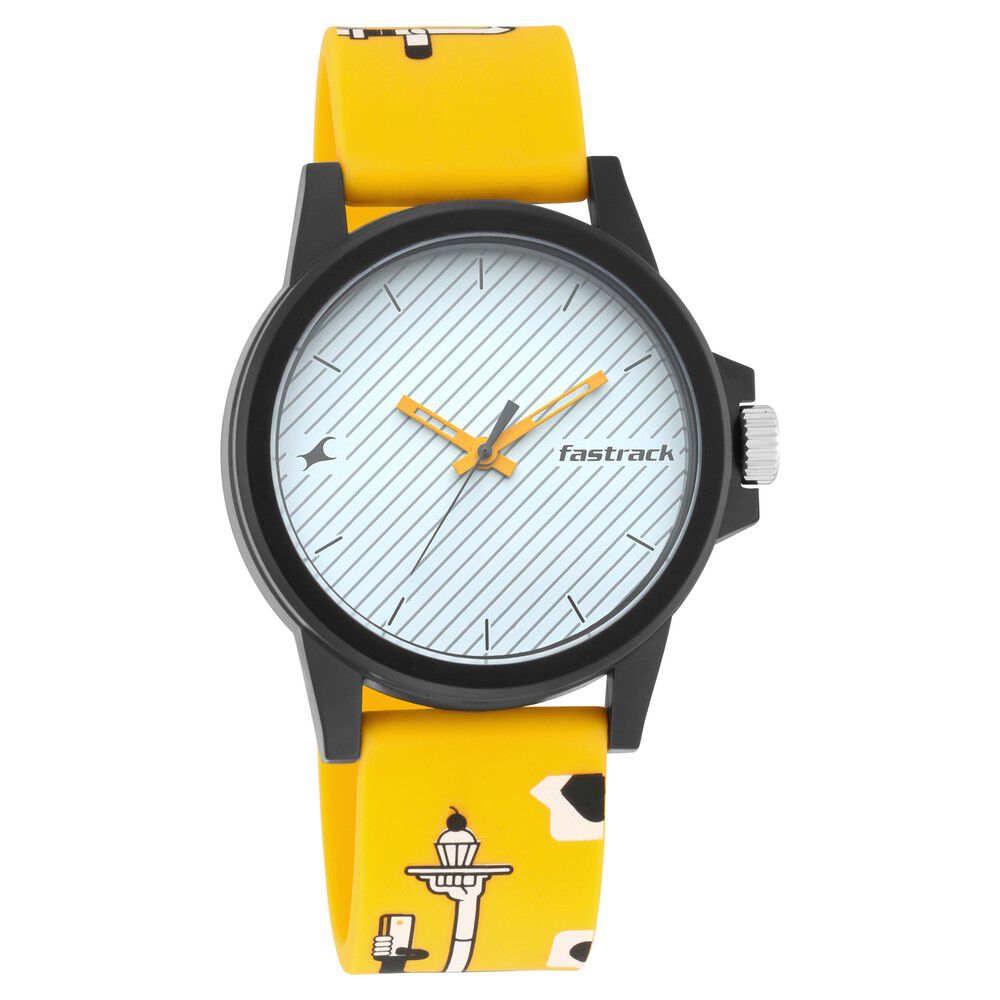 Fastrack yellow sale dial watch