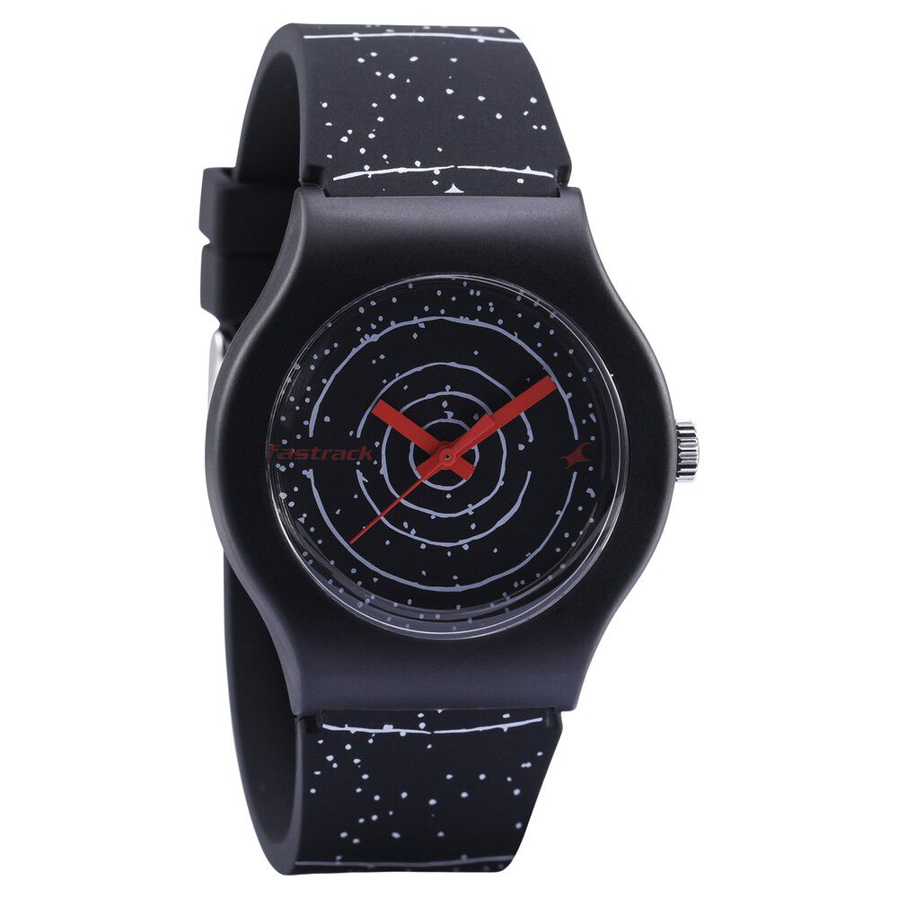 Fastrack black dial sale analog unisex watch