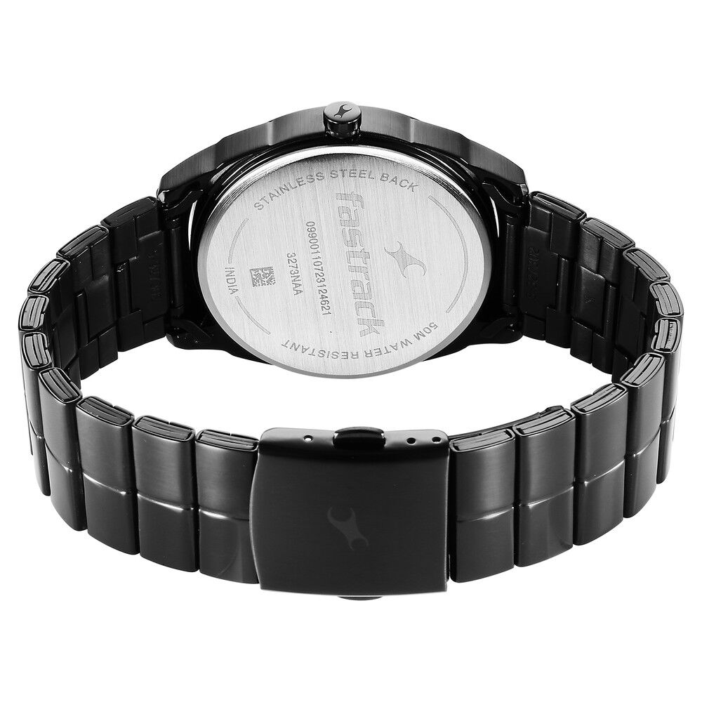 Fastrack black metal sale chain watches