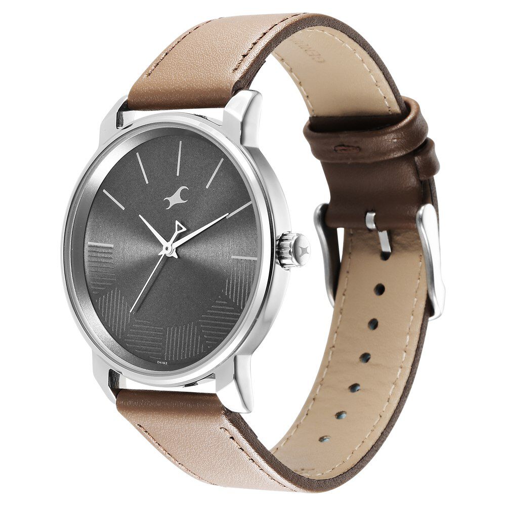 Fastrack Men Leather Grey Dial Analog Watch -3272Nl02, Band Color-Brown :  Amazon.in: Watches