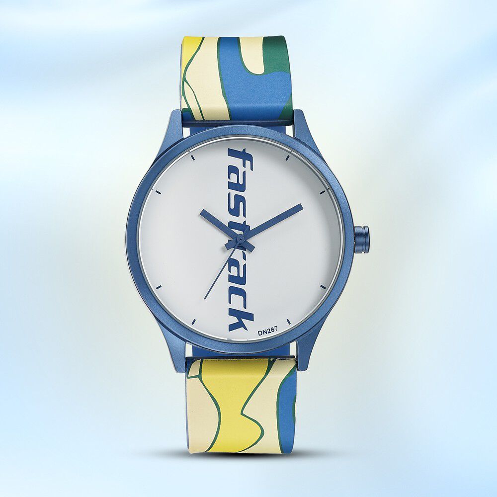 Fastrack Wicked Lines Quartz Analog Multicoloured Dial Silicone Strap Unisex  Watch