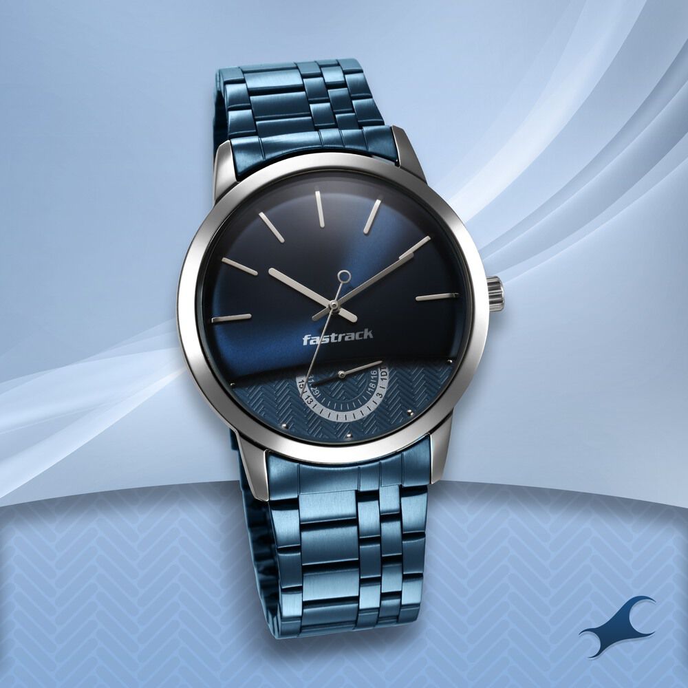 Fastrack blue sale analogue watch