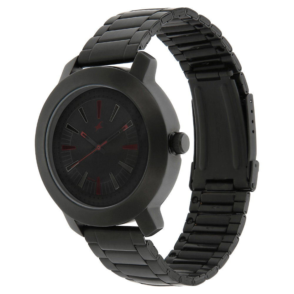 Buy Fastrack Black Stainless Steel Watch -6208KM01 online