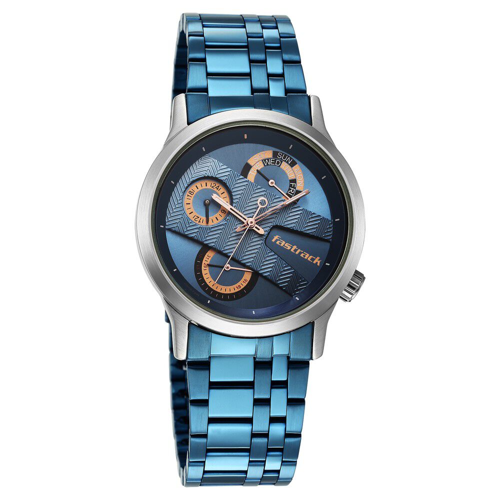 Fastrack blue 2025 analogue watch