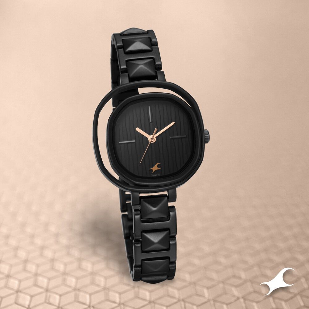 Fastrack black metal sale chain watches