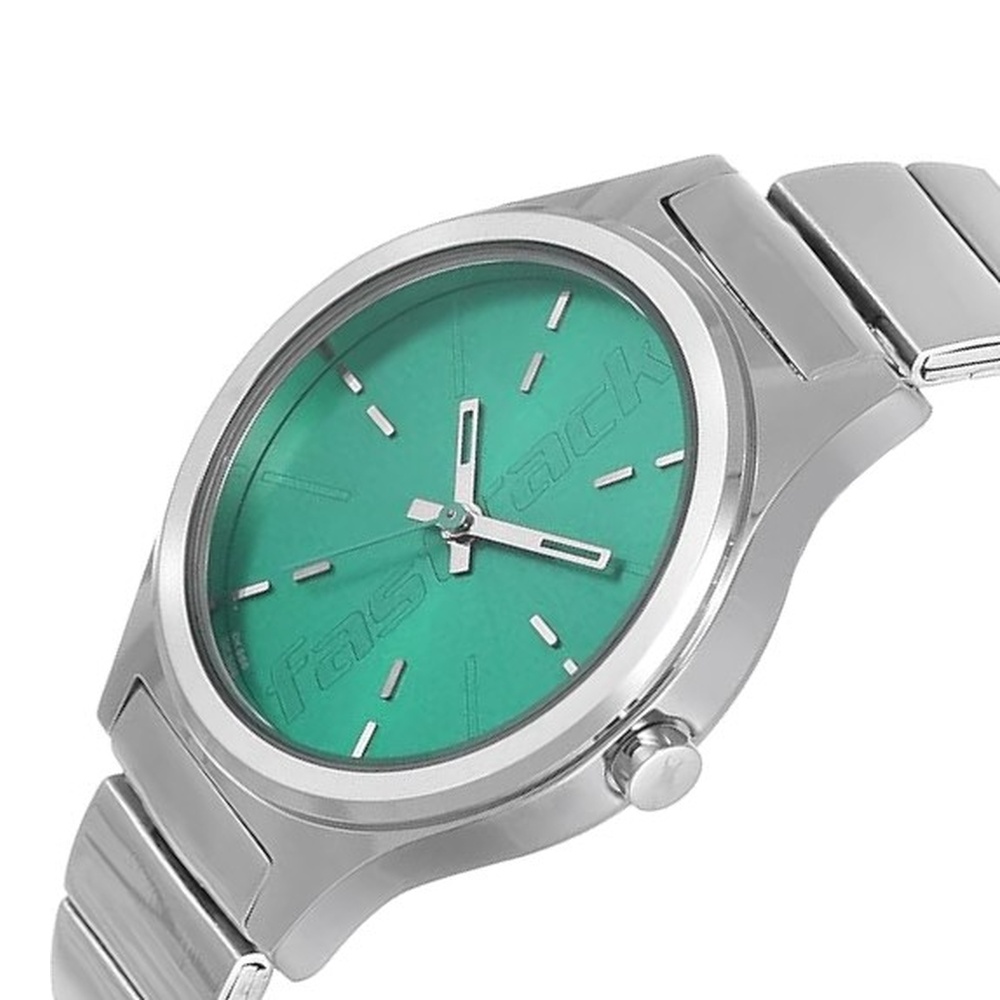 buy-online-fastrack-quartz-analog-green-dial-watch-for-girls-6233sm02