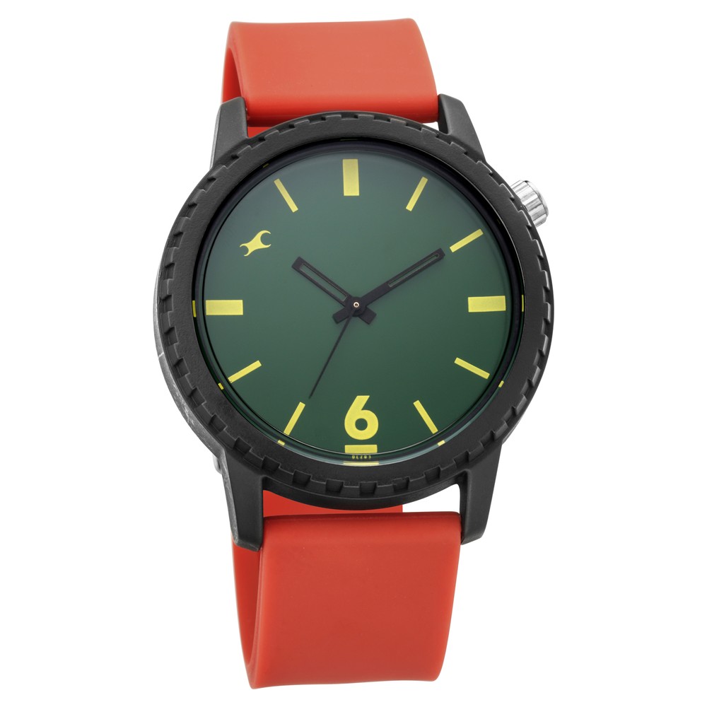 Buy Online Fastrack Dial It Up Quartz Multifunction Green Dial Leather  Strap Watch for Guys - 3238ql01 | Titan