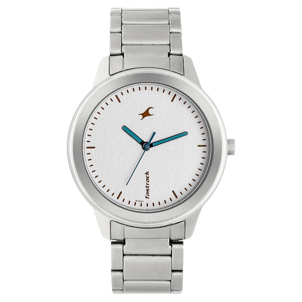 Fastrack Exuberant Quartz Analog White Dial Leather Strap Watch for Guys