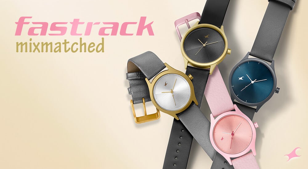 Fastrack Mixmatched Couple Watches with Grey and Silver Dial