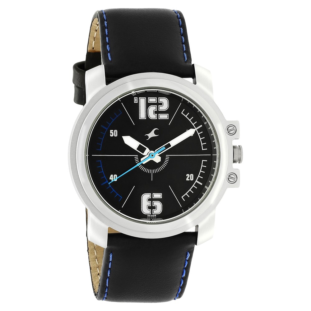 Buy Online Fastrack Hitlist Quartz Analog Black Dial Leather Strap Watch for Guys np3039sl09 Fastrack