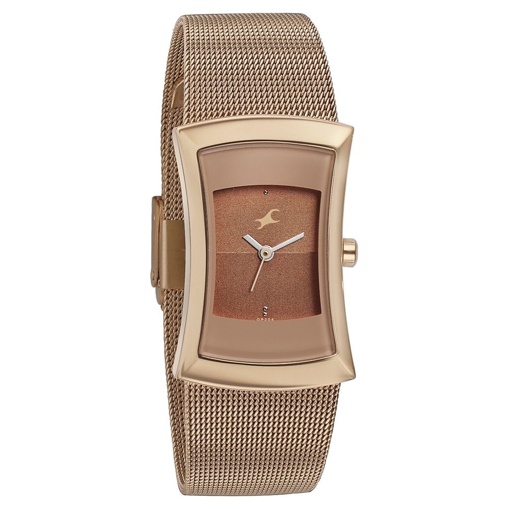 Fastrack Uptown Retreat Quartz Golden Strap watch for Girls | TITAN WORLD |  Kondapur | Hyderabad