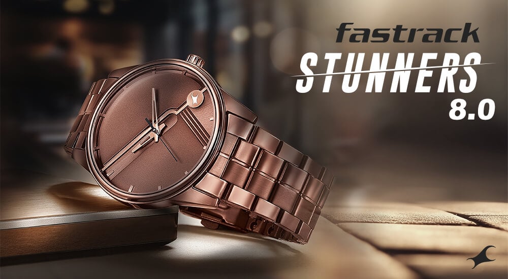 Fastrack Stunnerse Quartz Analog Brown Dial Stainless Steel Strap 