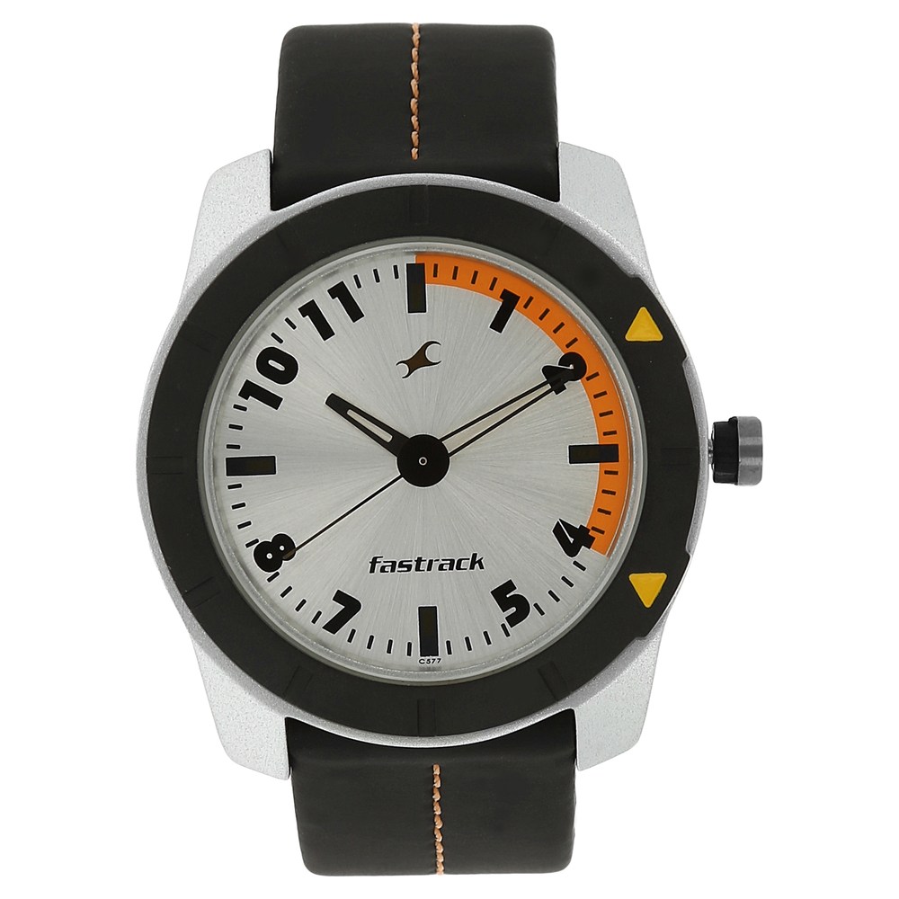 fastrack Mens NN3117SL01 White Dial Brown Leather Strap Watch in Gurgaon at  best price by Helios The Watch Store (Ambience Mall) - Justdial